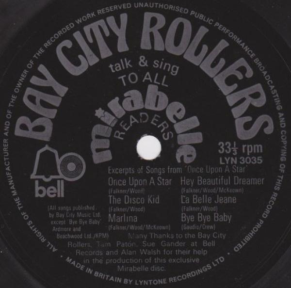 Bay City Rollers - Bay City Rollers Talk And Sing To All Mirabelle Readers