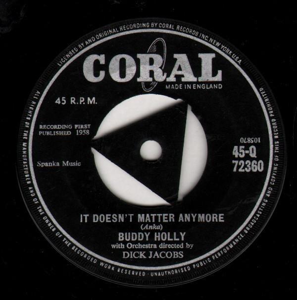 Buddy Holly - It Doesn't Matter Anymore / Raining In My Heart