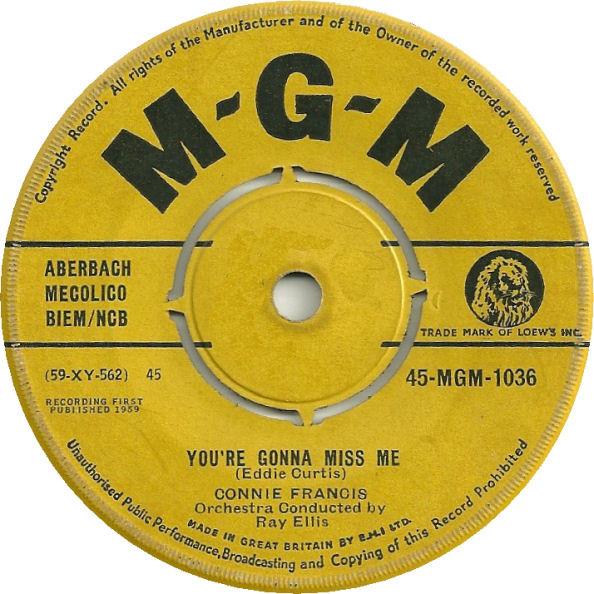 Connie Francis - You're Gonna Miss Me