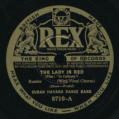 Cuban Havana Dance Band - The Lady In Red / Mammy Bong