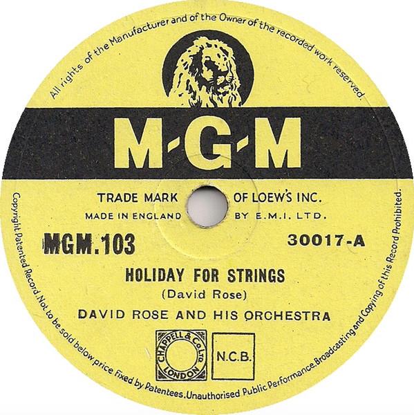 David Rose & His Orchestra - Holiday For Strings / Laura