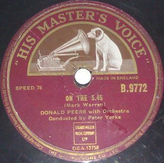 Donald Peers - On The 5.45 / Lavender Blue