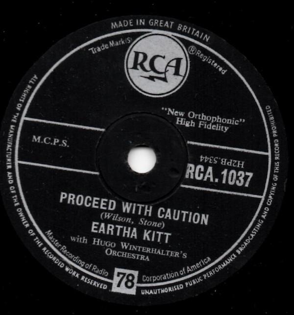 Eartha Kitt, Hugo Winterhalter's Orchestra And Chorus - Proceed With Caution / Take My Love