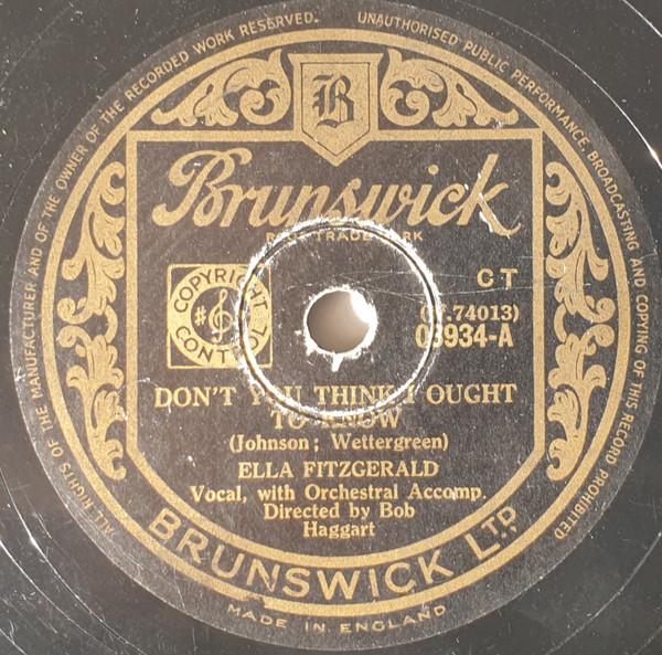 Ella Fitzgerald - Don't You Think I Ought To Know / My Happiness