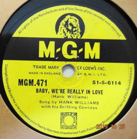Hank Williams With His Drifting Cowboys - Baby, We're Really In Love / I Can't Help It