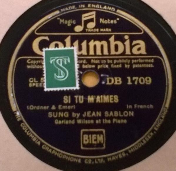 Jean Sablon - Si Tu M'aimes / Un Poisson Dans L'eau