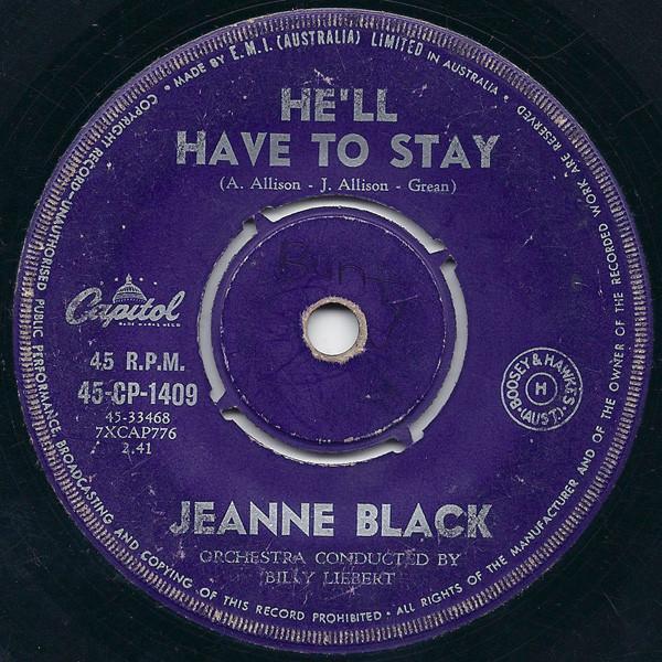 Jeanne Black, Jeanne And Janie - He'll Have To Stay