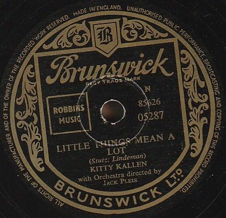 Kitty Kallen - Little Things Mean A Lot / I Don't Think You Love Me Anymore