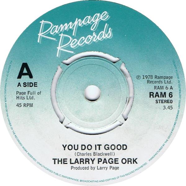 Larry Page Orchestra - You Do It Good / Erotic Soul