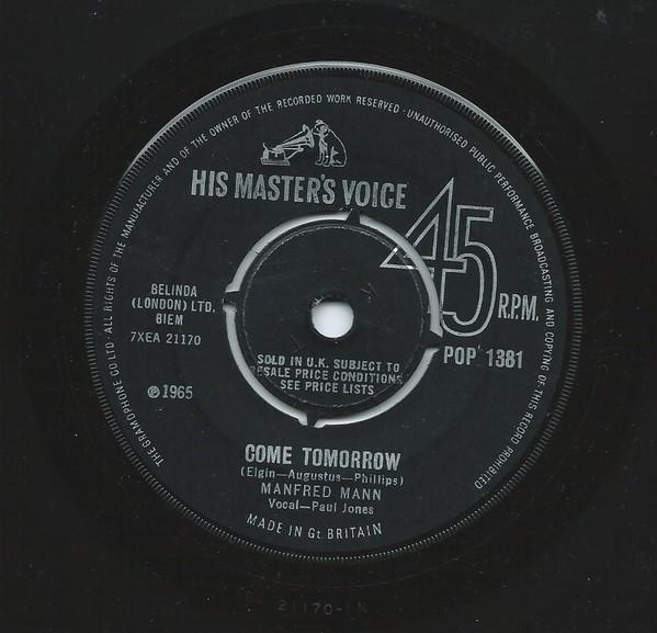 Manfred Mann - Come Tomorrow / What Did I Do Wrong ?