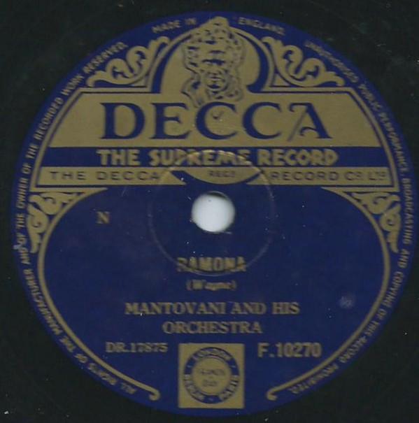 Mantovani And His Orchestra - Ramona / I Live For You
