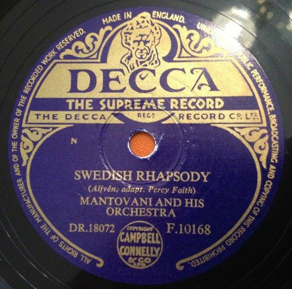Mantovani And His Orchestra - Swedish Rhapsody / Jamaican Rumba