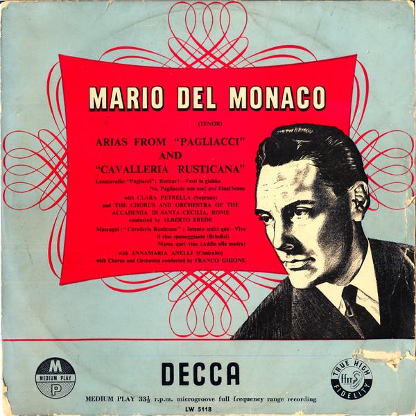 Mario del Monaco, Clara Petrella, Orchestra dell'Accademia Nazionale di Santa Cecilia, Alberto Erede, Annamaria Anelli, Franco Ghione - Arias From "Pagliacci" And "Cavalleria Rusticana"