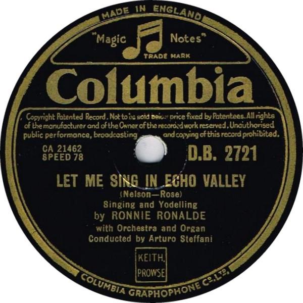 Ronnie Ronalde - Let Me Sing In Echo Valley / Tritsch Tratsch Polka