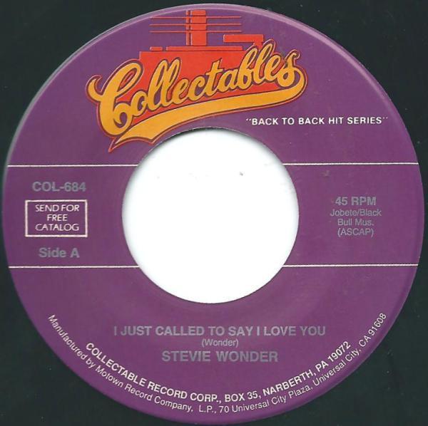 Stevie Wonder - I Just Called To Say I Love You /  Love Light In Flight