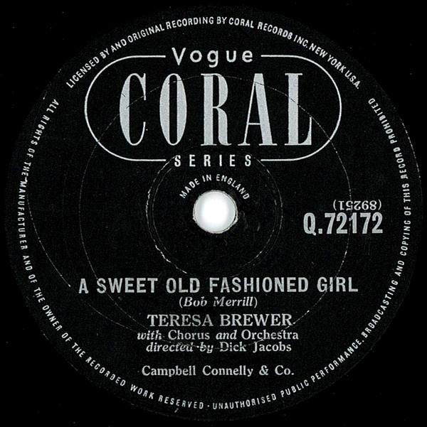 Teresa Brewer - A Sweet Old Fashioned Girl / Goodbye John