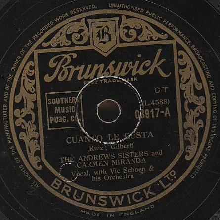 The Andrews Sisters, Carmen Miranda - Cuanto Le Gusta / The Matador