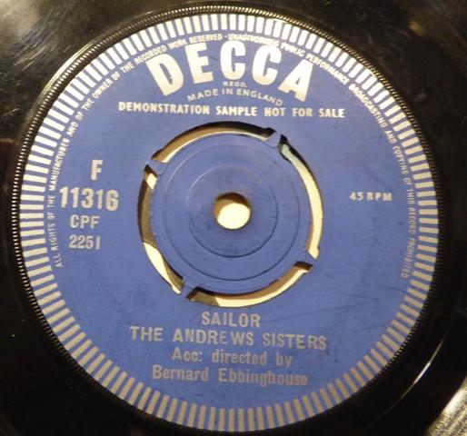 The Andrews Sisters - Sailor / Goodnight And Good Dreaming