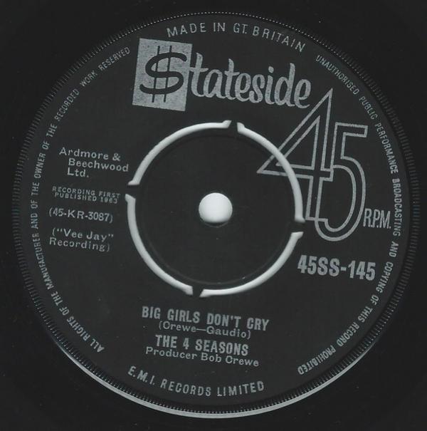 The Four Seasons - Big Girls Don't Cry / Connie-O