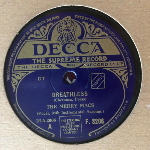 The Merry Macs - Breathless / Jingle, Jangle, Jingle
