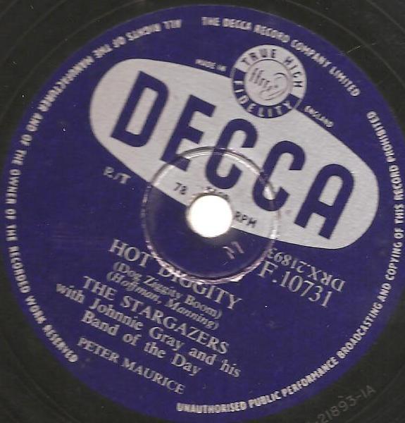 The Stargazers, Johnnie Gray And His Band Of The Day - Hot Diggity (Dog Ziggity Boom) / Rockin' And Rollin'